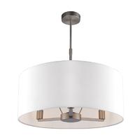 endon 60241 daley ceiling pendnat light in matt nickel with white shad ...