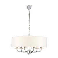 Endon 60179 Nixon Ceiling Pendant Light in Nickel with White Silk Shade