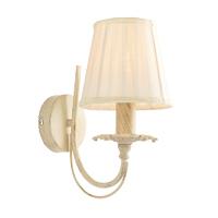 Endon 60929 Chester Wall Light in Cream Finish with Off White Silk Shade