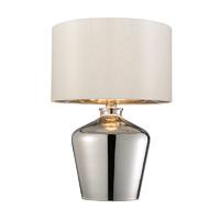 Endon 61198 Waldorf Chrome Glass Table Lamp with Ivory Silk Shade