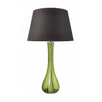 endon 66303 cici 18bl bloomsbury green glass table lamp with black sha ...
