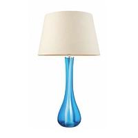 Endon 66304 + CICI-18IV Bloomsbury Blue Glass Table Lamp with Ivory Shade