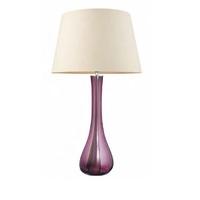 endon 62180 cici 18iv bloomsbury purple glass table lamp with ivory sh ...
