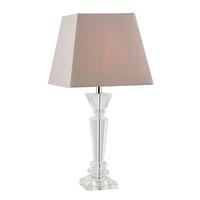 Endon SAVOY-TLCRY Savoy Crystal Table Lamp with Mink Silk Shade