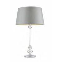 Endon 60906 + CORDELIA-12SIL-L Grosvenor Chrome Table Lamp with Silver Shade