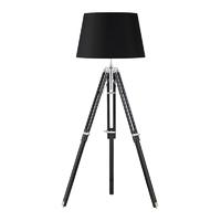 Endon EH-TRIPOD-FLBL + CICI-18BLTripod Wooden Floor Lamp with Black Shade