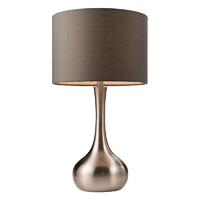 endon 61192 piccadilly satin nickel touch table lamp with dark grey sh ...