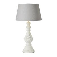 Endon EH-STILARO-TL + CICI-14GRY Stilaro White Wooden Table Lamp with Grey Shade