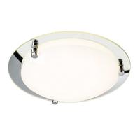 Endon 61230 Foster Opal and Mirrored Glass Flush Ceiling Light