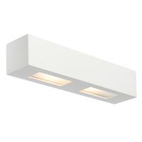 Endon 10400 Box White Plaster And Frosted Glass Wall Light