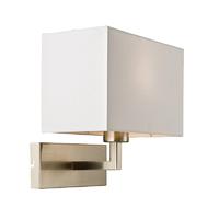 Endon 61604 Piccolo Wall Light in Satin Nickel Finish with White Shade