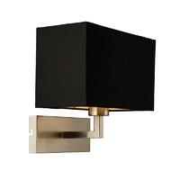 Endon 61603 Piccolo Wall Light in Satin Nickel Finish with Black Shade