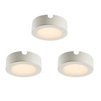 endon 59855 hera matt white 3 pack under cabinet fitting