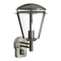 endon 49945 inova pir outdoor wall light in brushed stainless steel ip ...