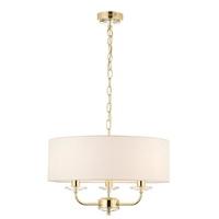 endon 70560 nixon 3 light ceiling light in brass with crystal and vint ...