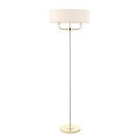 endon 70563 nixon 2 light floor lamp in brass with crystal and vintage ...