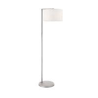Endon 69052 Daley Floor Lamp In Matt Nickel And Vintage White Faux Silk Shade