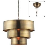 Endon 69783 Morad 1 Light 3 Tiered Ceiling Pendant In Aged Brass - Diameter: 620mm