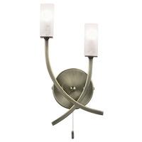 Endon 146-2AB Antique Brass 2 Light Wall Light With Square Arms