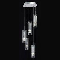 endon soprano 5ch 5 light chrome and glass pendant ceiling light