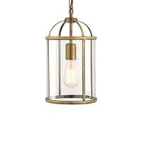 endon 69454 lambeth 1 light ceiling pendant in antique brass and clear ...