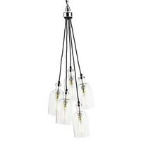 Endon EH-VELINO 5 Light Cluster Pendant Light Chrome with Clear Glass