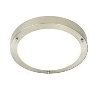 Endon 54675 Portico LED Nickel and Frosted Glass Ceiling Flush Light IP44