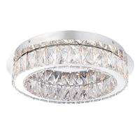Endon 61340 Swayze Chrome and Clear Faceted Acrylic Flush Ceiling Light