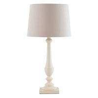 Endon MILBANK-TLIV Milbank Ivory Wooden Table Lamp with Ivory Shade