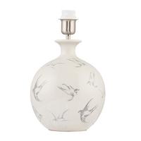 endon 70199 sophia table lamp in pale grey crackle with bird motif bas ...