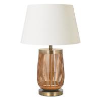 Endon EH-ALBISTON-TL + CICI-18IV Albiston Leather Table Lamp with Ivory Shade