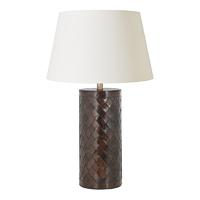 Endon EH-EMERSON-TL + CICI-18IV Emerson Dark Leather Table Lamp with Ivory Shade