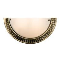 Endon 61236 Brahm Frosted Glass Wall Light in Antique Brass Finish