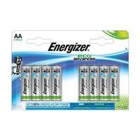 energizer ecoadvanced aa alkaline batteries pack of 8 batteries
