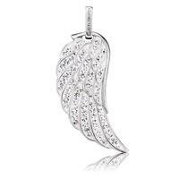 Engelsrufer large silver cubic zirconia wing