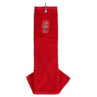england tri fold golf towel red