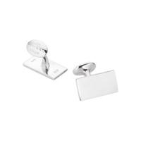 Engravable Sterling Silver Rectangle Cufflinks - Savile Row