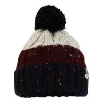 Enstone Cable Knit Bobble Hat in Navy / Oxblood Nep  Tokyo Laundry