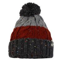 Enstone Cable Knit Bobble Hat in Charcoal / Paprika Nep  Tokyo Laundry