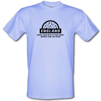England Where Pizza Gets To Your House Quicker Than The Police male t-shirt.
