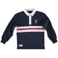 England Classics Stripe Rugby Shirt - Navy - Junior, Navy