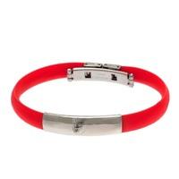 England Crest Rubber Band Bracelet - Stainless Steel, N/A