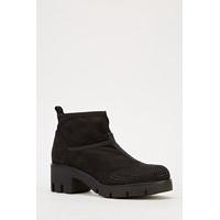 Encrusted Suedette Low Heel Boots