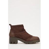 Encrusted Suedette Low Heel Boots