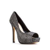 encrusted diamante peep toe heels