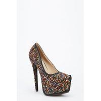 Encrusted Platform High Heels