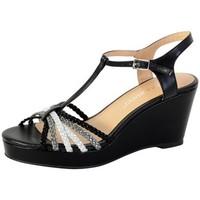 Enza Nucci Sandale Compensée QL2809 Noir women\'s Sandals in black