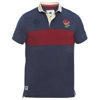 England Rugby Since 1871 Chest Block Polo - Graphite/Rhumba Red, Red
