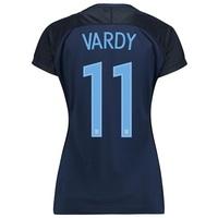 England Away Stadium Shirt 2017-18 - Womens with Vardy 11 printing, Red