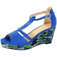 Enza Nucci Sandale Compensée QL2810 Bleu women\'s Sandals in blue